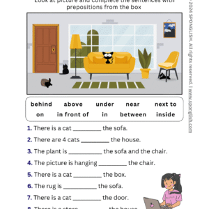 preposition of place worksheet