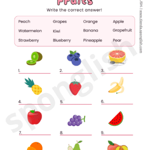 fruits worksheet