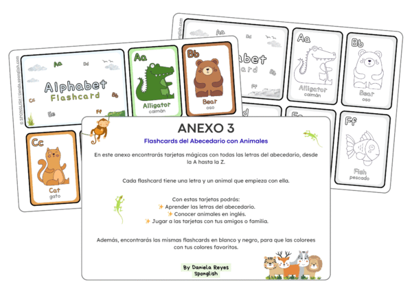 flashcards el alfabeto en inglés - animals