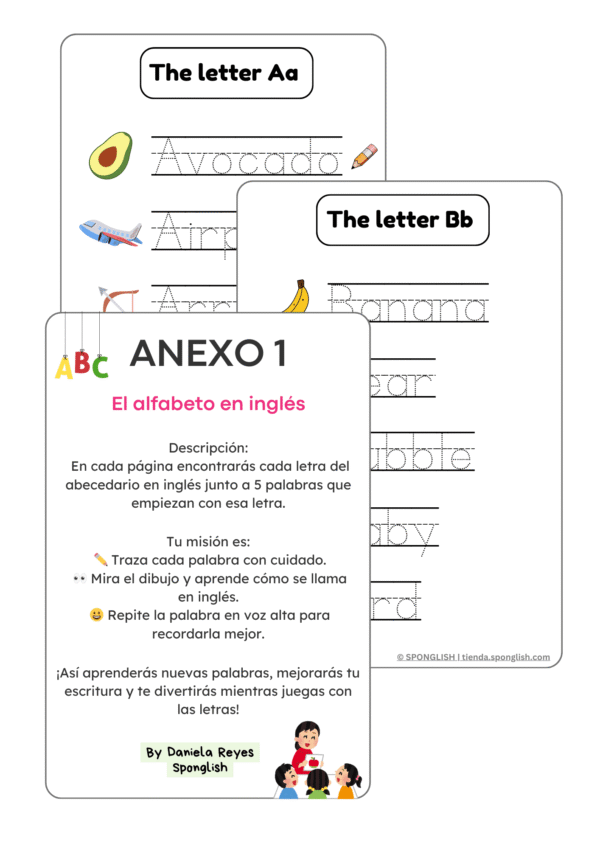 trazar palabras en inglés worksheet
