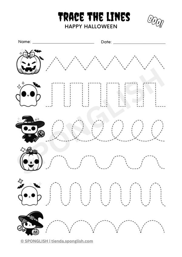 trace the lines version halloween