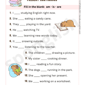 verb to be: am is are worksheet