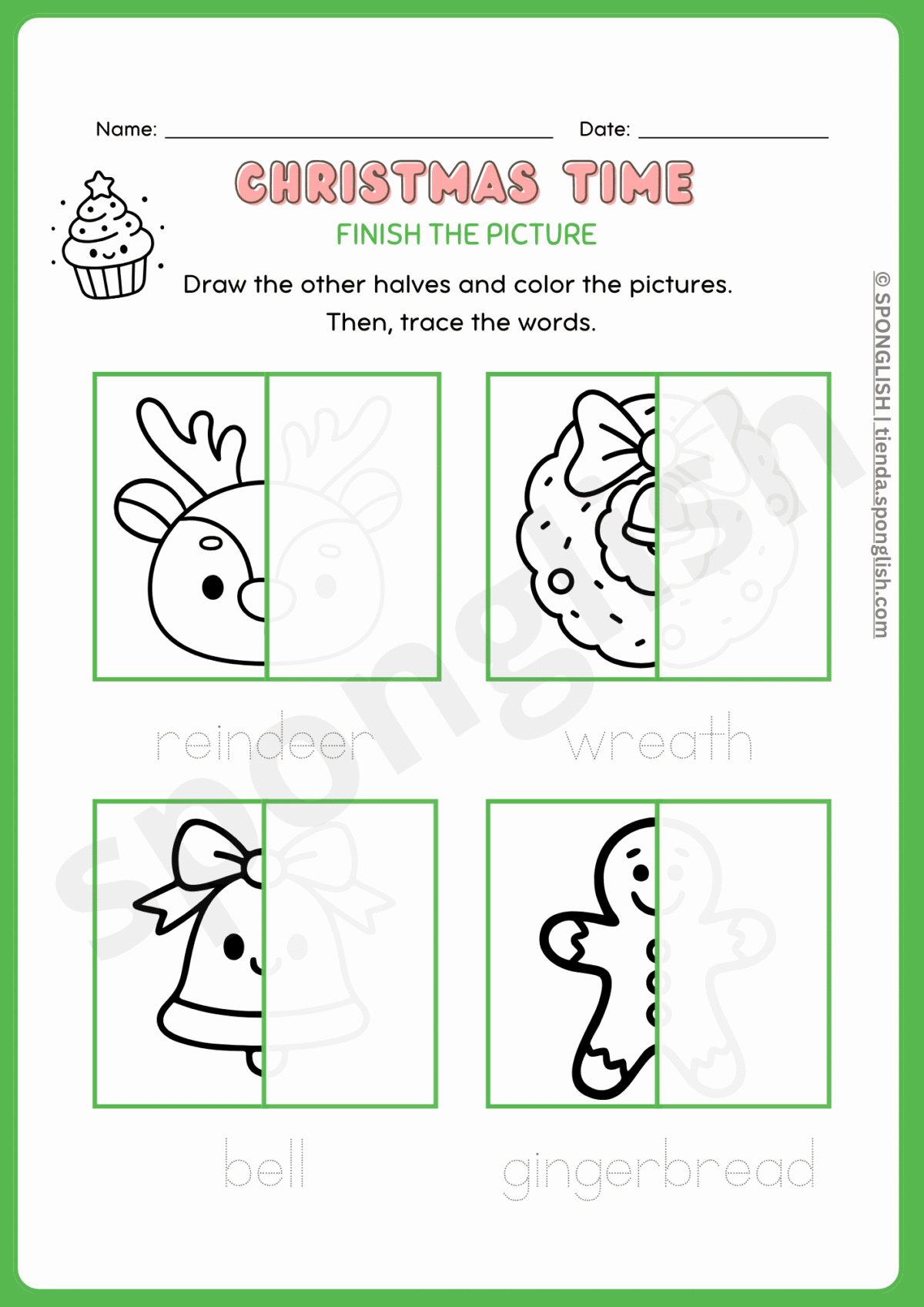 finish the picture christmas worksheet