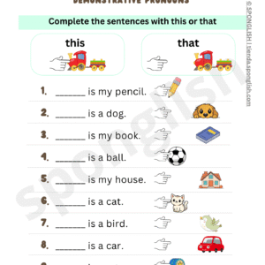 this that demonstraive worksheet