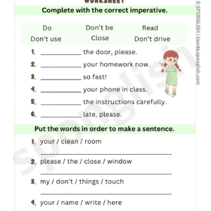 ejercicios de imperativos en inglés