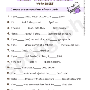 zero conditional worksheet